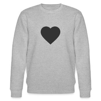 Herz | Schwarz | Geschenkidee - Stanley/Stella Unisex Bio-Sweatshirt CHANGER  - Grau meliert - Vorne - Nik (191cm) & Marisol (170cm)