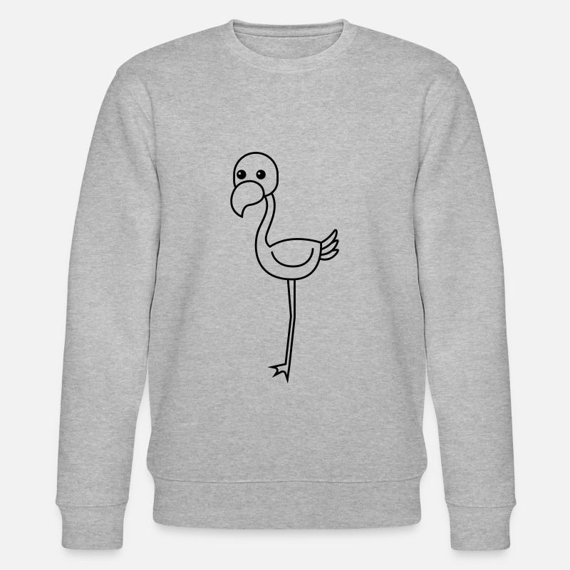 Flamingo Comic Tier - Stanley/Stella Unisex Bio-Sweatshirt CHANGER  - Grau meliert