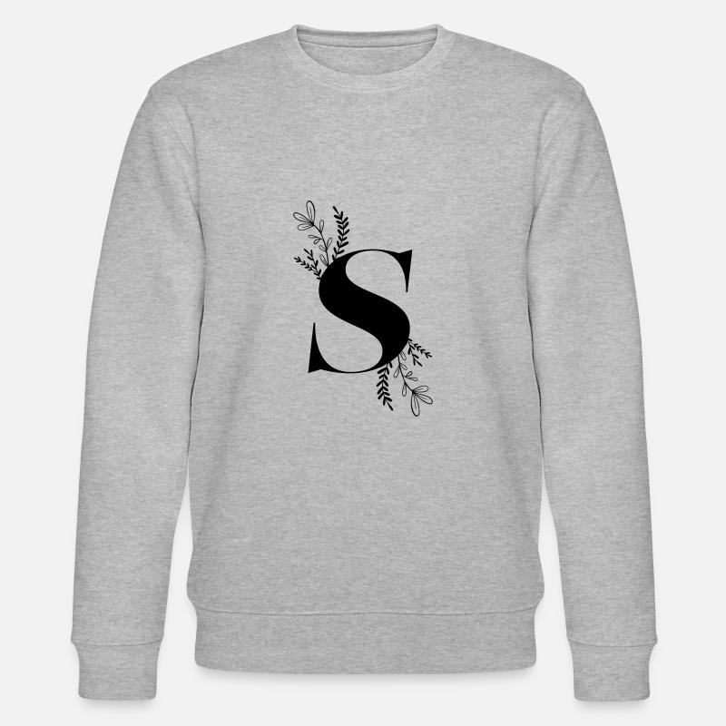 Buchstabe Floral S - Stanley/Stella Unisex Bio-Sweatshirt CHANGER  - Grau meliert