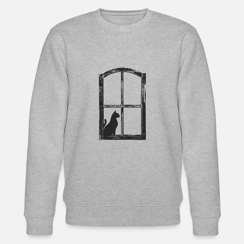 Katze - Stanley/Stella Unisex Bio-Sweatshirt CHANGER  - Grau meliert