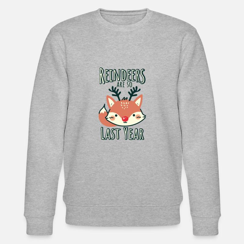 Fuchs Weihnachten Fun Spruch - Stanley/Stella Unisex Bio-Sweatshirt CHANGER  - Grau meliert
