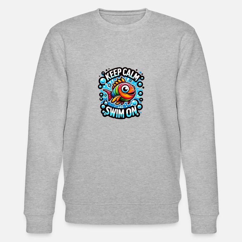 Keep Calm and Swim On - Stanley/Stella Unisex Bio-Sweatshirt CHANGER  - Grau meliert