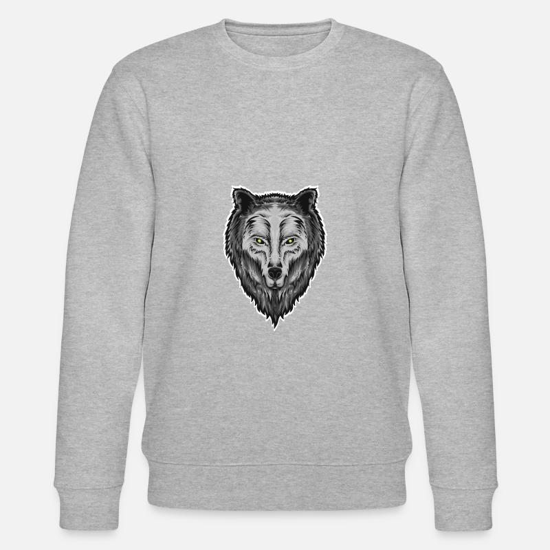 Visage de loup - Sweat bio CHANGER Stanley/Stella Unisexe - gris chiné