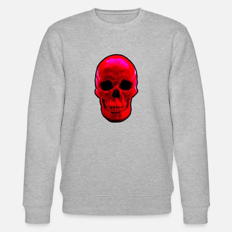 Skull red - Stanley/Stella Unisex Bio-Sweatshirt CHANGER  - Grau meliert