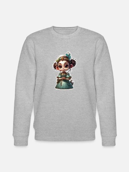 Söpö apina / apinatyttö / söpö / hiusrusetti - Stanley/Stella CHANGER unisex luomu-collegepaita - harmaasävyinen