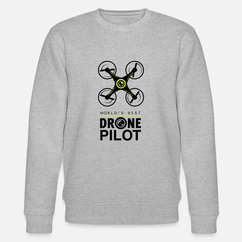 Drohnenpilot - Drohne Pilot Quadcopters - Stanley/Stella Unisex Bio-Sweatshirt CHANGER  - Grau meliert