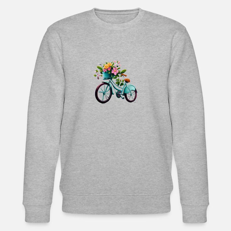 Vélo avec des fleurs - Sweat bio CHANGER Stanley/Stella Unisexe - gris chiné