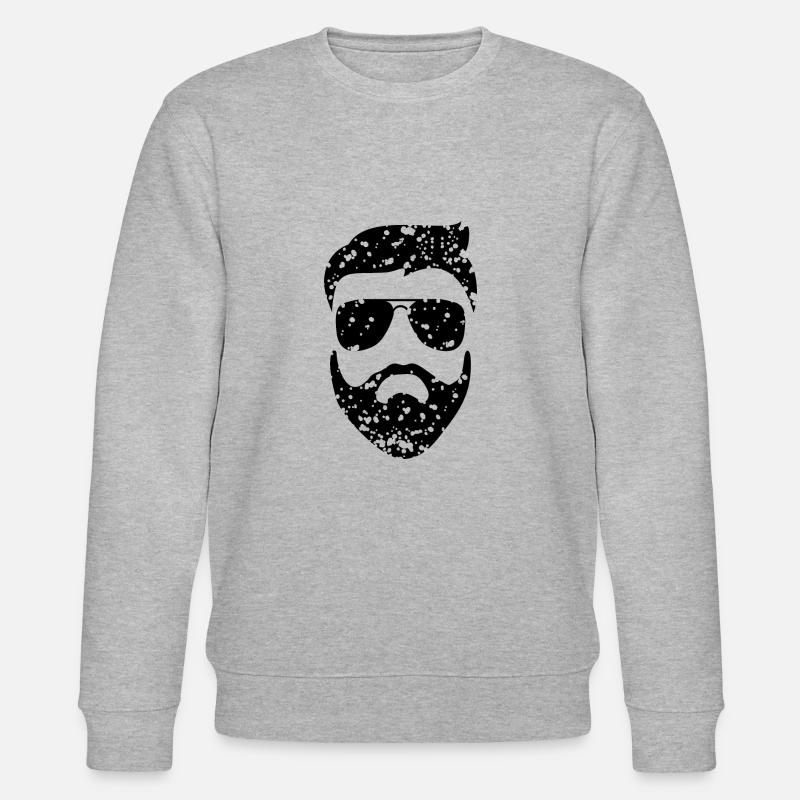 Mann mit Brille und Bart - Stanley/Stella Unisex Bio-Sweatshirt CHANGER  - Grau meliert