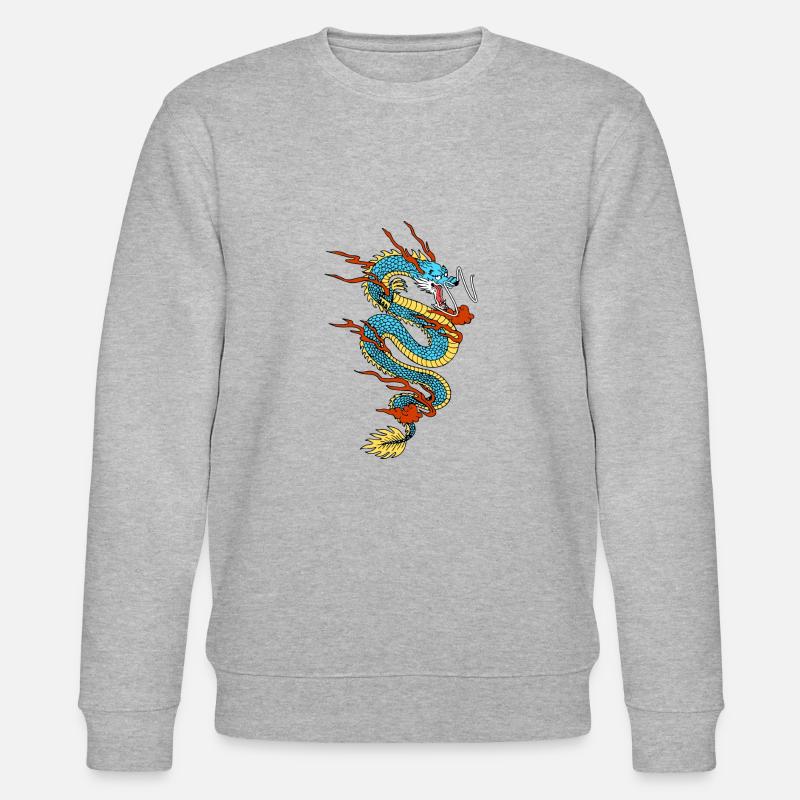 Chinesischer Drache - Stanley/Stella Unisex Bio-Sweatshirt CHANGER  - Grau meliert