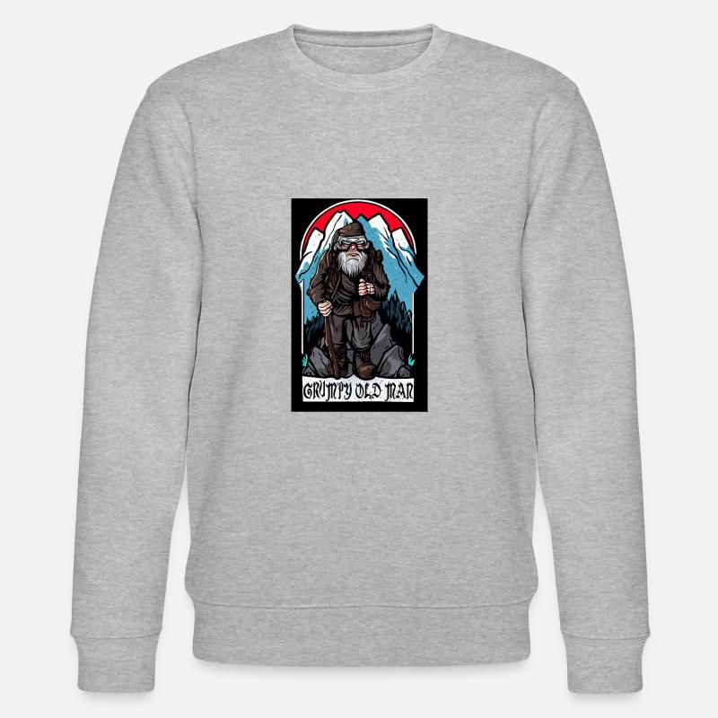 GRUMPY OLD MAN, TSHIRT - Stanley/Stella CHANGER Unisex Organic Sweatshirt - heather grey