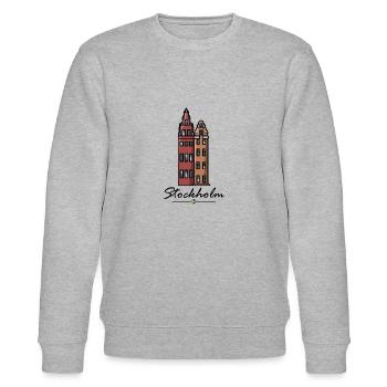 STORTORGET Geschäftshäuser in Stockholm, Schweden - Stanley/Stella Unisex Bio-Sweatshirt CHANGER  - Grau meliert - Vorne - Nik (191cm) & Marisol (170cm)