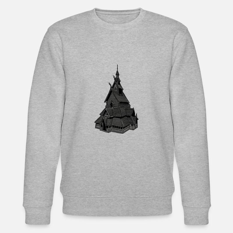 Stabkirche Norwegen grau - Stanley/Stella Unisex Bio-Sweatshirt CHANGER  - Grau meliert