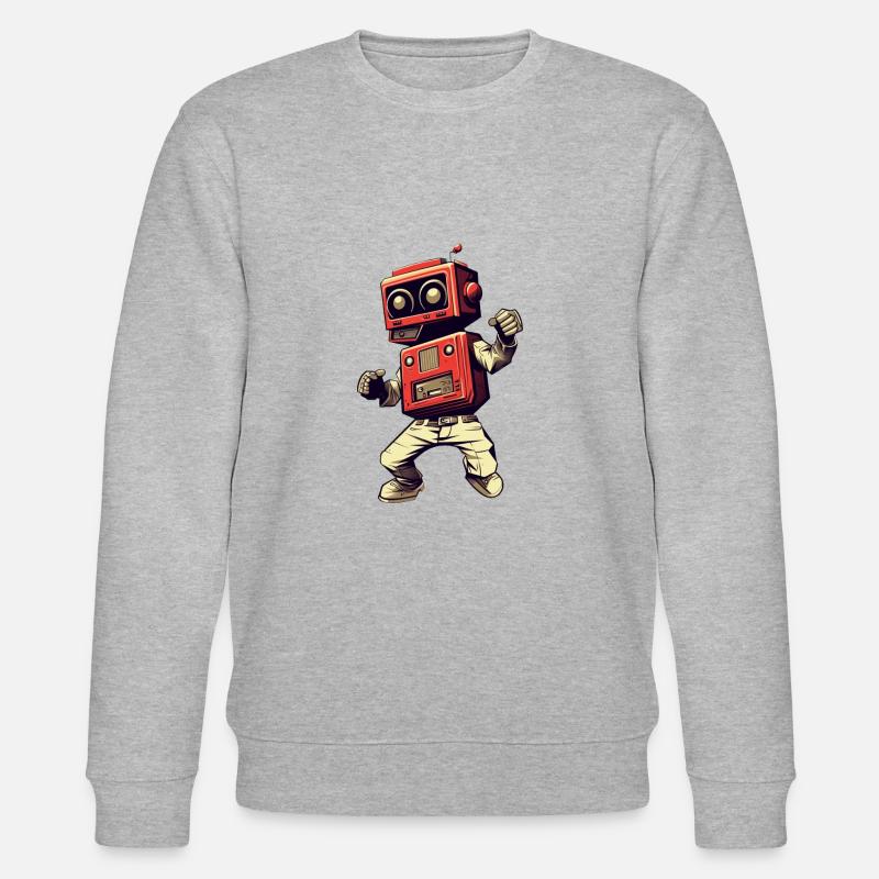 Dancing Robot Man - Stanley/Stella Unisex Bio-Sweatshirt CHANGER  - Grau meliert