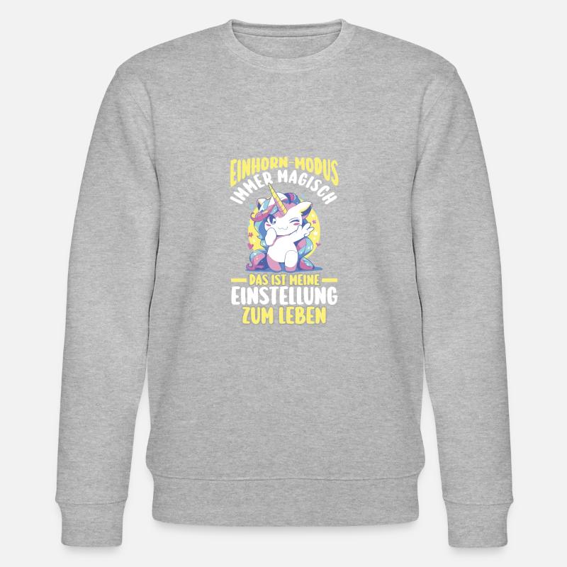 Einhorn - Stanley/Stella Unisex Bio-Sweatshirt CHANGER  - Grau meliert