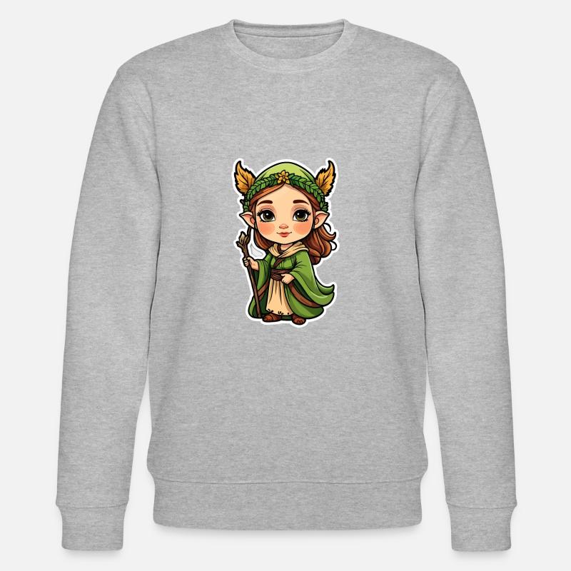 Druidin Druide Fantasy Illustration - Stanley/Stella Unisex Bio-Sweatshirt CHANGER  - Grau meliert