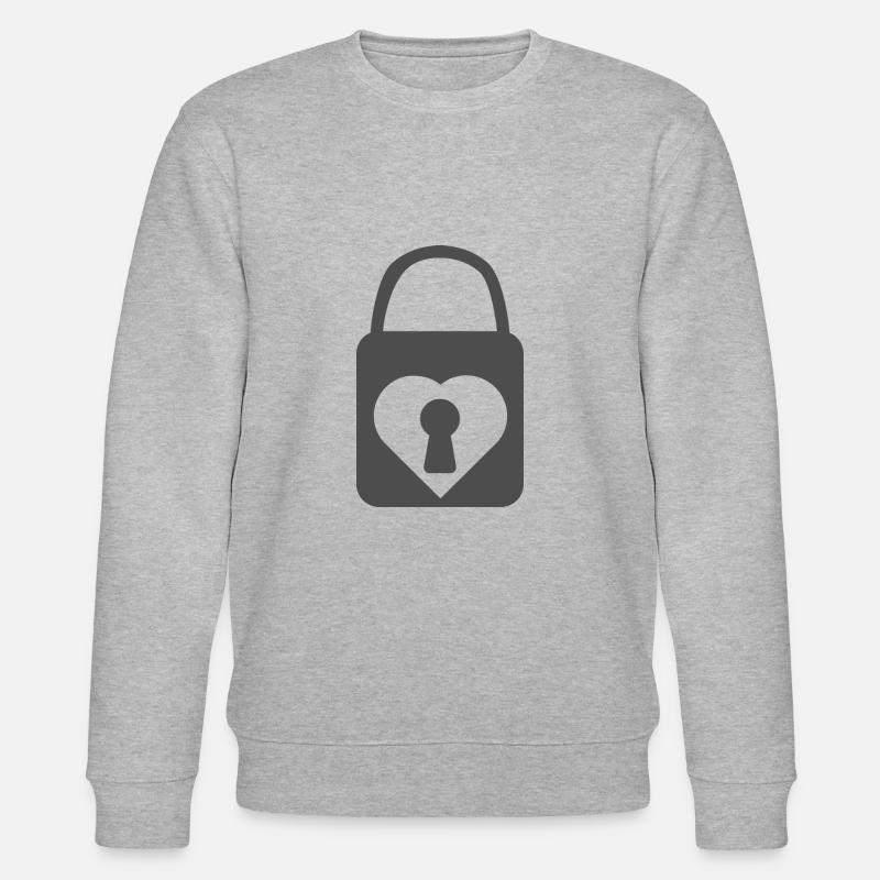 Heart Lock Saint Valentin Idée cadeau - Sweat bio CHANGER Stanley/Stella Unisexe - gris chiné
