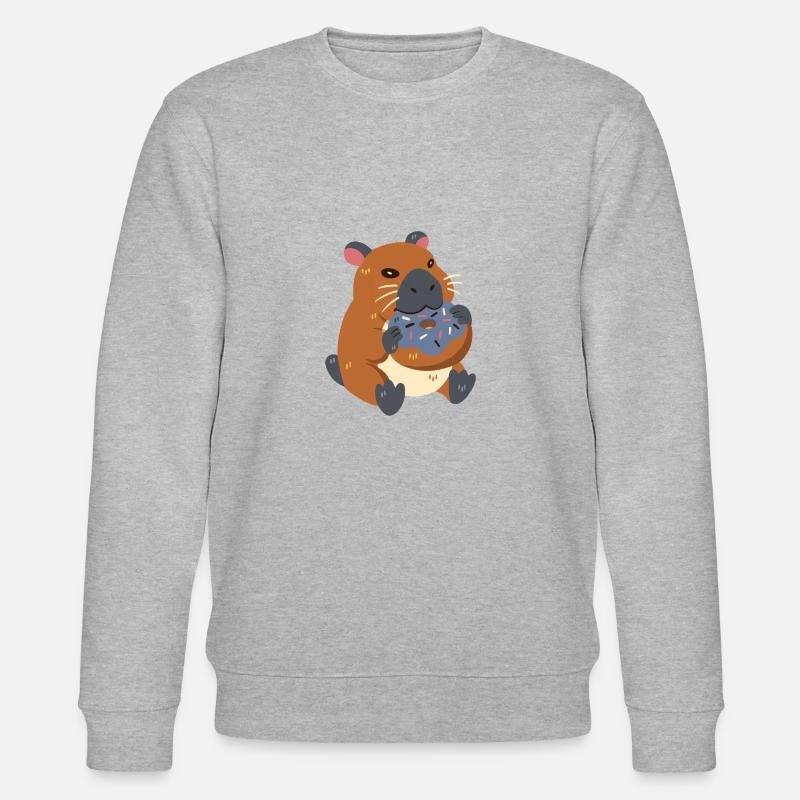 Capybara mit Donut - Stanley/Stella Unisex Bio-Sweatshirt CHANGER  - Grau meliert