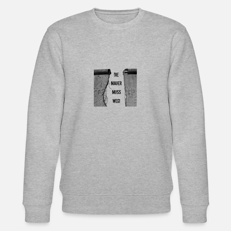 Die Mauer muss weg - Stanley/Stella Unisex Bio-Sweatshirt CHANGER  - Grau meliert