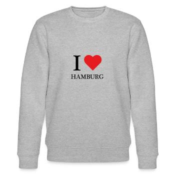 I LOVE HAMBURG - Stanley/Stella CHANGER Unisex Organic Sweatshirt - heather grey - Front - Nik (191cm) & Marisol (170cm)