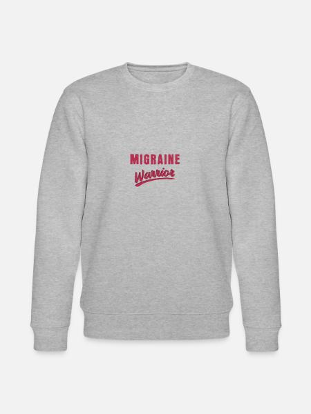 Migraine Headache Fighter Funny Saying - Stanley/Stella CHANGER Unisex Organic Sweatshirt - heather grey