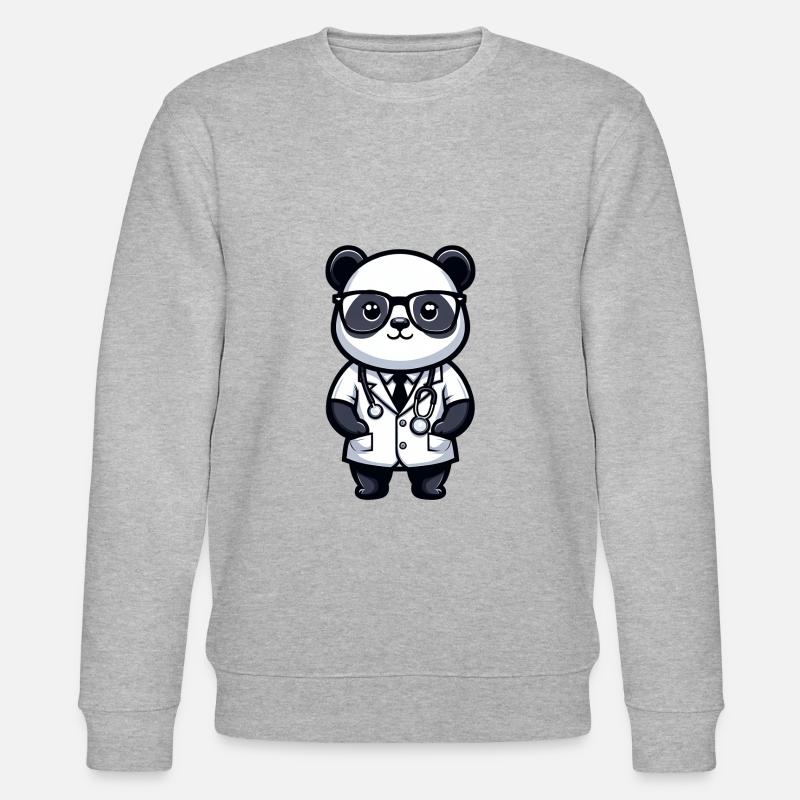Docteur panda mignon - Sweat bio CHANGER Stanley/Stella Unisexe - gris chiné