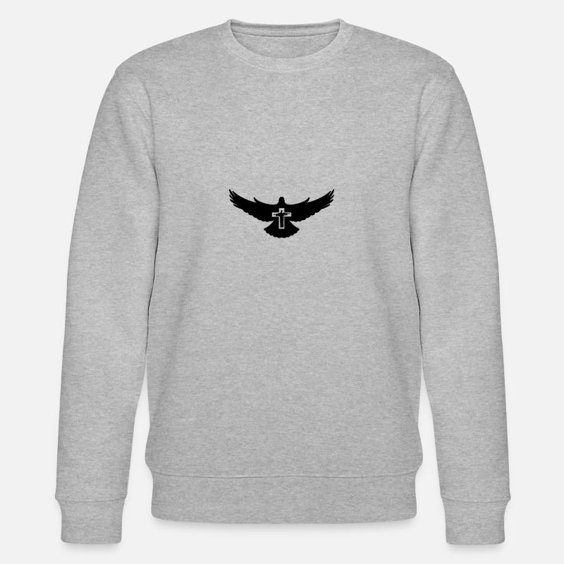taube heiliger geist 01 - Stanley/Stella Unisex Bio-Sweatshirt CHANGER  - Grau meliert
