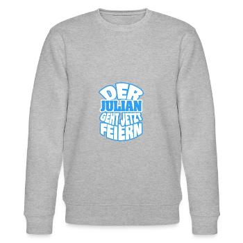 Julian - Stanley/Stella Unisex Bio-Sweatshirt CHANGER  - Grau meliert - Vorne - Nik (191cm) & Marisol (170cm)