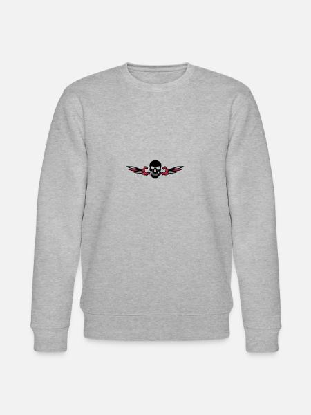 dead death head skull go - Stanley/Stella CHANGER Unisex Organic Sweatshirt - heather grey