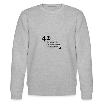 42 - the answer - Stanley/Stella Unisex Bio-Sweatshirt CHANGER  - Grau meliert - Vorne - Nik (191cm) & Marisol (170cm)