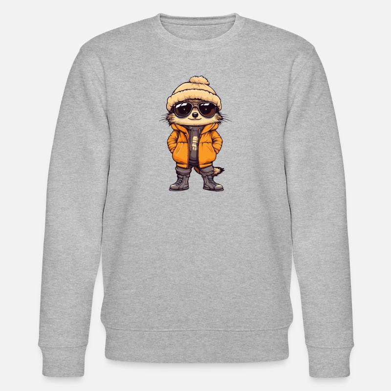 Erdmännchen Winter Comic - Stanley/Stella Unisex Bio-Sweatshirt CHANGER  - Grau meliert