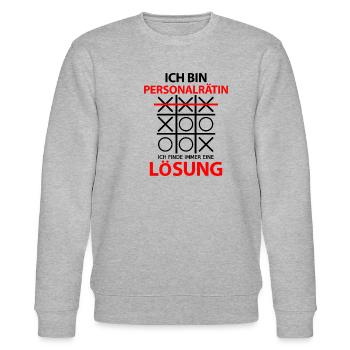 Personalrätin Personalrat Abschied Sprüche Lustig - Stanley/Stella Unisex Bio-Sweatshirt CHANGER  - Grau meliert - Vorne - Nik (191cm) & Marisol (170cm)