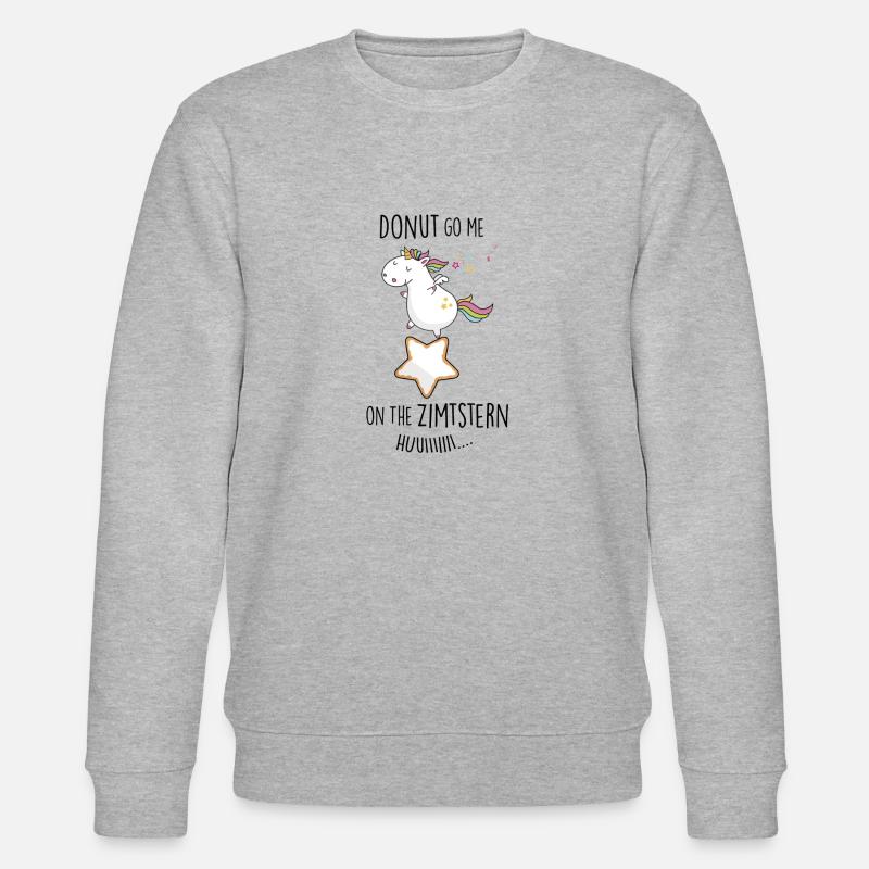 Donut Zimtstern Einhorn - Stanley/Stella Unisex Bio-Sweatshirt CHANGER  - Grau meliert