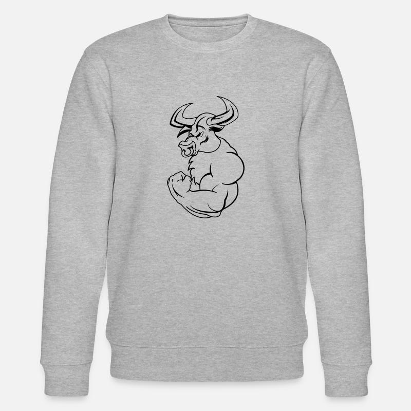 strong_taurus_01 - Stanley/Stella CHANGER Unisex Organic Sweatshirt - heather grey