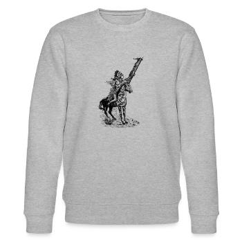 indian indianer american tent zelt teepee tomahawk - Stanley/Stella Unisex Bio-Sweatshirt CHANGER  - Grau meliert - Vorne - Nik (191cm) & Marisol (170cm)