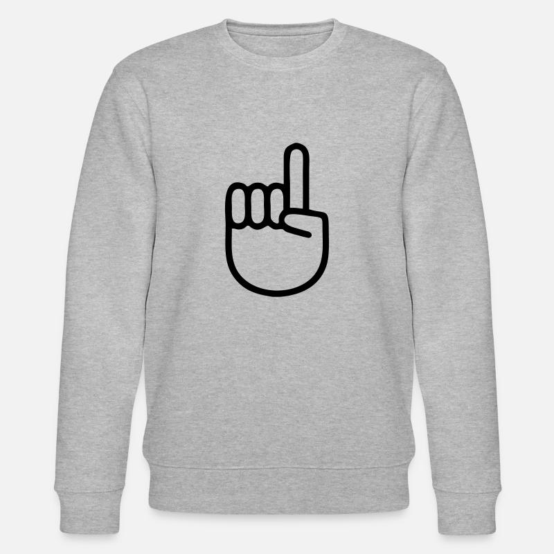 Zeigefinger Hand Finger - Stanley/Stella Unisex Bio-Sweatshirt CHANGER  - Grau meliert