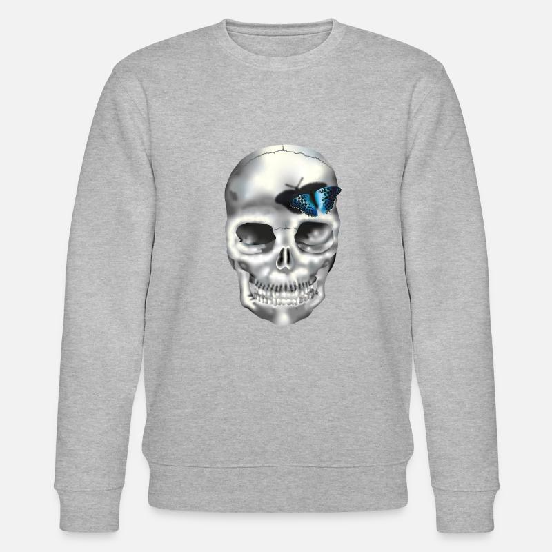 crane papillon bleu - Sweat bio CHANGER Stanley/Stella Unisexe - gris chiné