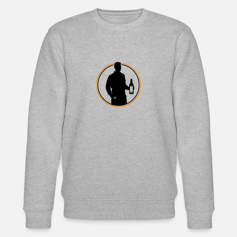 Drinker Silhouette Icon - Stanley/Stella CHANGER Unisex Organic Sweatshirt - heather grey