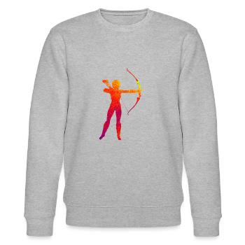 Archer Shooting Sports Sports Shooters Cadeau - Sweat bio CHANGER Stanley/Stella Unisexe - gris chiné - Devant - Nik (191cm) & Marisol (170cm)