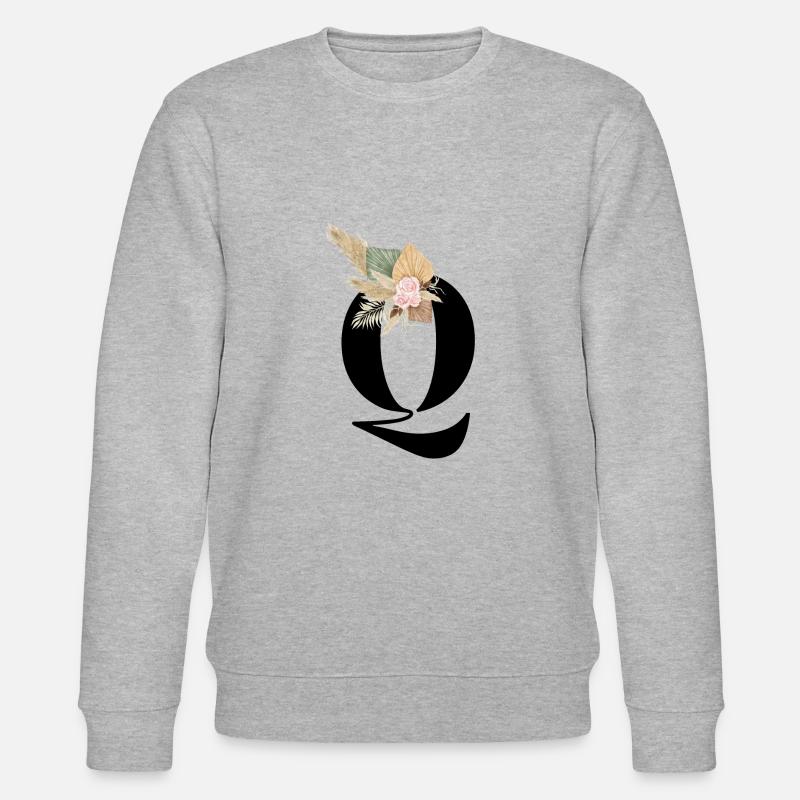 Buchstabe Q Blumen - Stanley/Stella Unisex Bio-Sweatshirt CHANGER  - Grau meliert