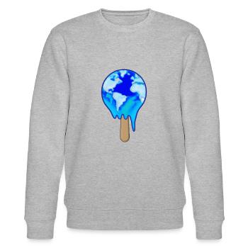 Popsicles avec globe Fonte du changement climatique - Sweat bio CHANGER Stanley/Stella Unisexe - gris chiné - Devant - Nik (191cm) & Marisol (170cm)