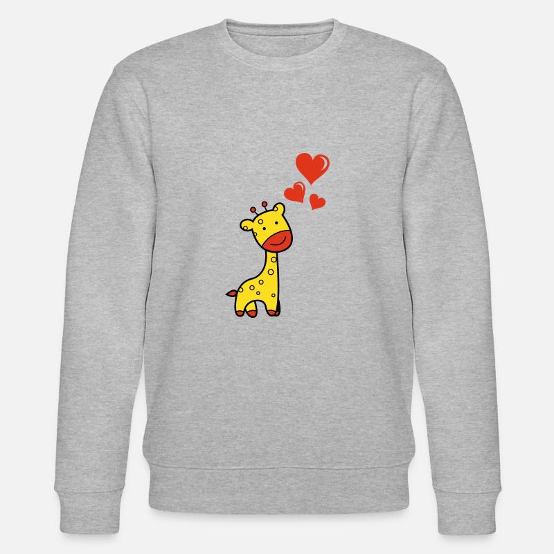 Giraffe verliebt - Stanley/Stella Unisex Bio-Sweatshirt CHANGER  - Grau meliert