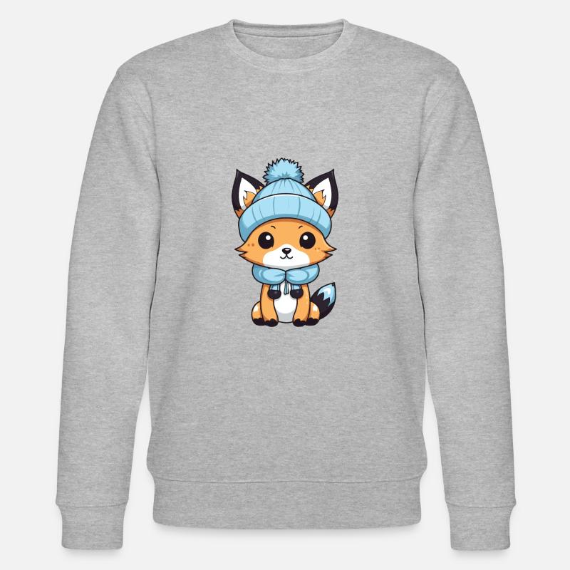 Fuchs Winter Comic - Stanley/Stella Unisex Bio-Sweatshirt CHANGER  - Grau meliert