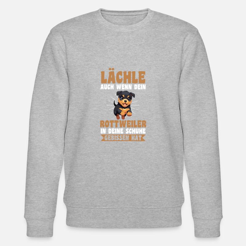 Hund Rottweiler - Stanley/Stella Unisex Bio-Sweatshirt CHANGER - Grau meliert