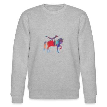 voltigieren,pferdesport,pferde,graffiti - Stanley/Stella Unisex Bio-Sweatshirt CHANGER  - Grau meliert - Vorne - Nik (191cm) & Marisol (170cm)