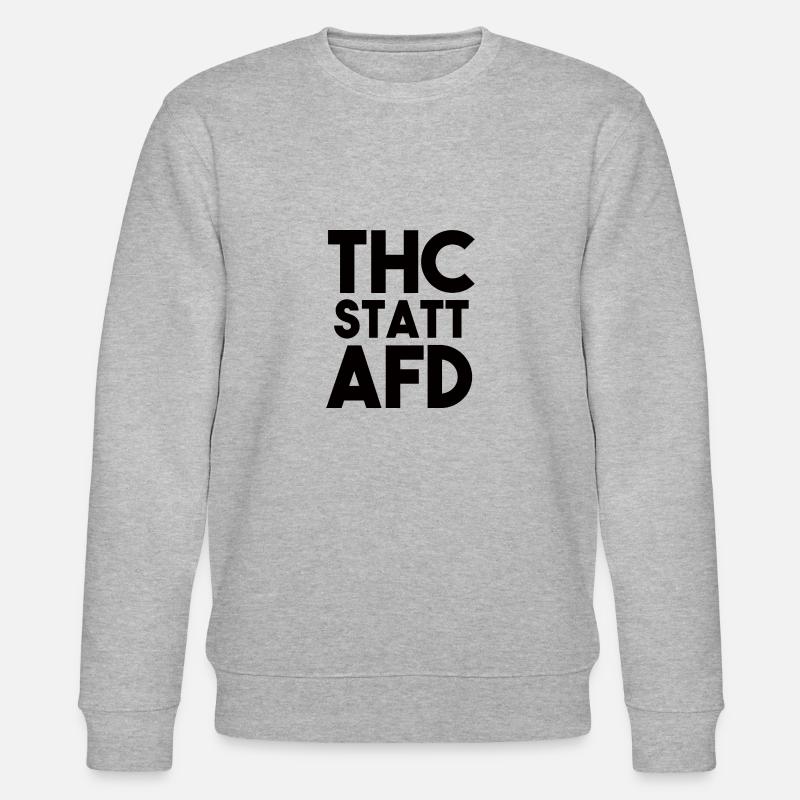 THC statt AfD Statement - Stanley/Stella Unisex Bio-Sweatshirt CHANGER  - Grau meliert