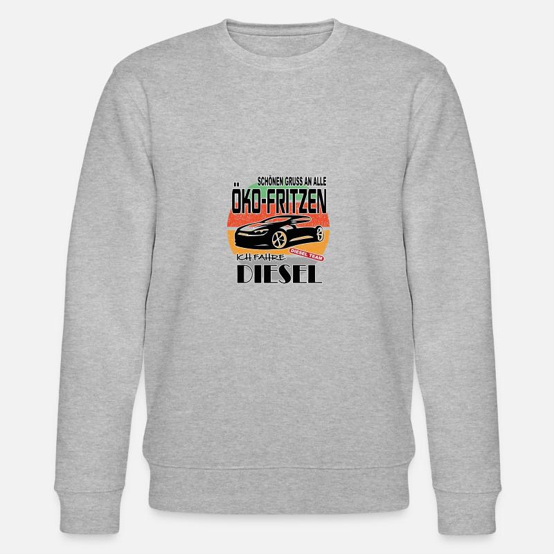 Sprüche Autofahrer Diesel - Stanley/Stella Unisex Bio-Sweatshirt CHANGER  - Grau meliert