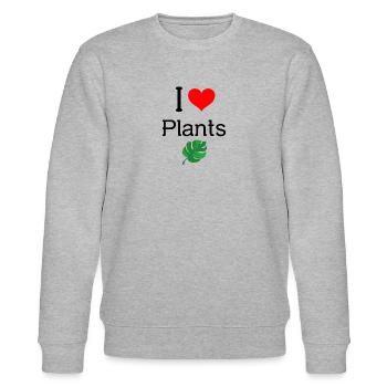 J’aime les plantes (lettres noires) - Sweat bio CHANGER Stanley/Stella Unisexe - gris chiné - Devant - Nik (191cm) & Marisol (170cm)