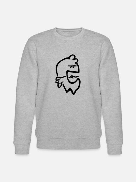 Funny Face Heartburn Burps - Stanley/Stella CHANGER Unisex Organic Sweatshirt - heather grey