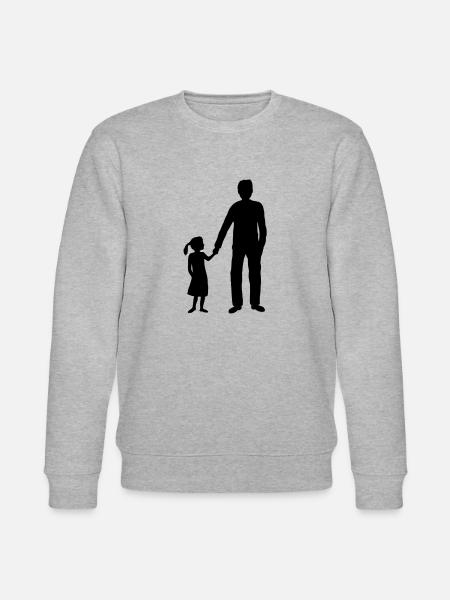 Papa Tochter Team Silhouette - Stanley/Stella Unisex Bio-Sweatshirt CHANGER  - Grau meliert