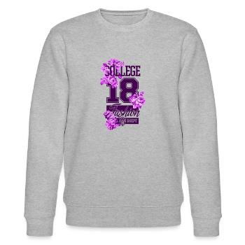 Beautiful female paint art Face colorful woman - Stanley/Stella CHANGER Unisex Organic Sweatshirt - heather grey - Front - Nik (191cm) & Marisol (170cm)